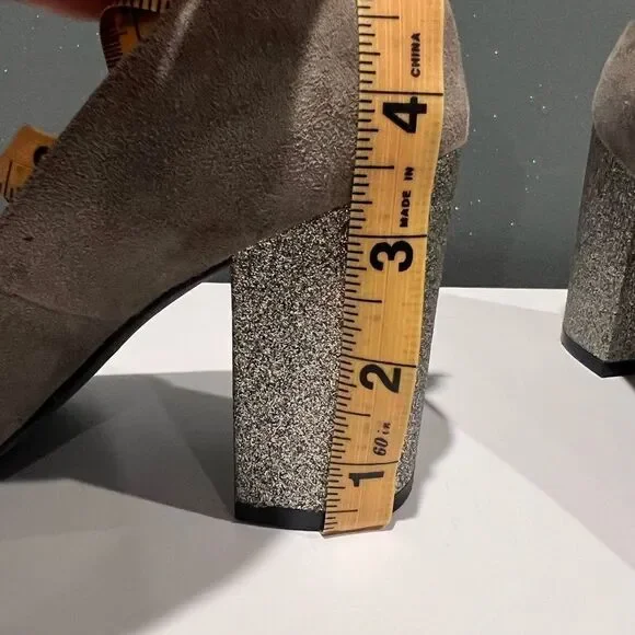 Cole Haan Alanna Suede Glitter heel pumps Grey size 6